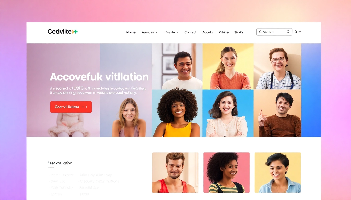 Visually engaging scene promoting https://789f.gay with diverse LGBTQ+ users connecting virtually in a lively, friendly digital environment, emphasizing inclusivity and community.