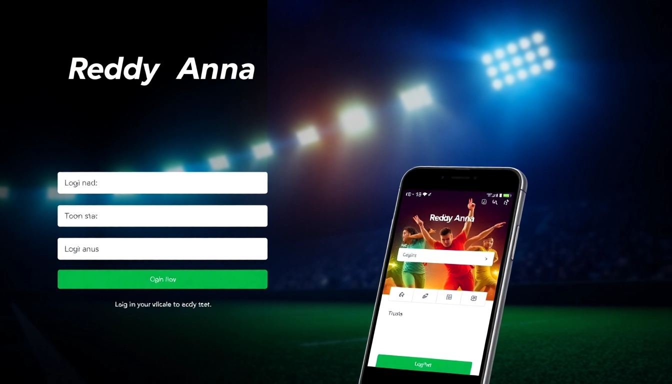 Reddy Anna Login interface on mobile device showing easy access for Indian bettors with sports branding and secure login features