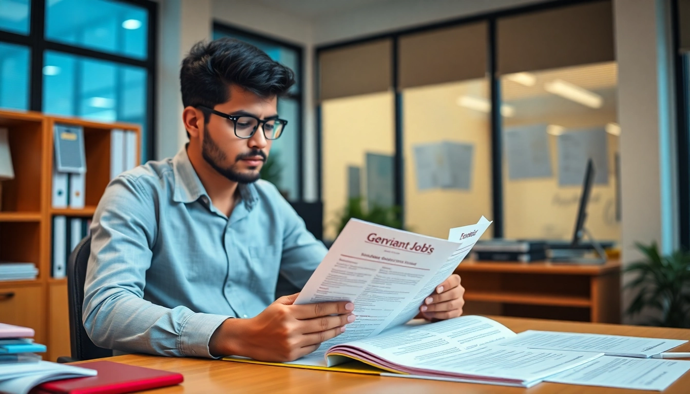 Person preparing for State Govt Jobs with study materials and exam forms on desk, highlighting