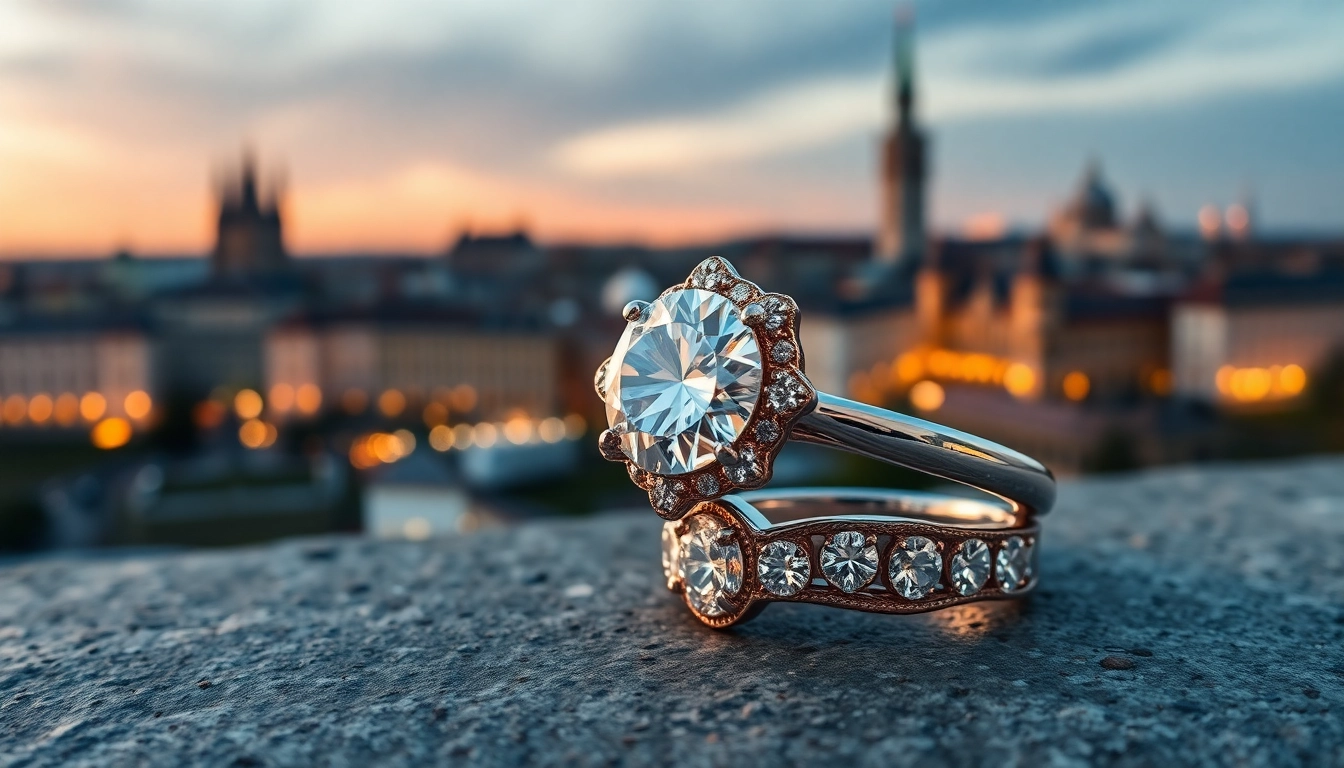 Beautiful engagement rings in Vilnius showcasing detailed designs and craftsmanship for new couples