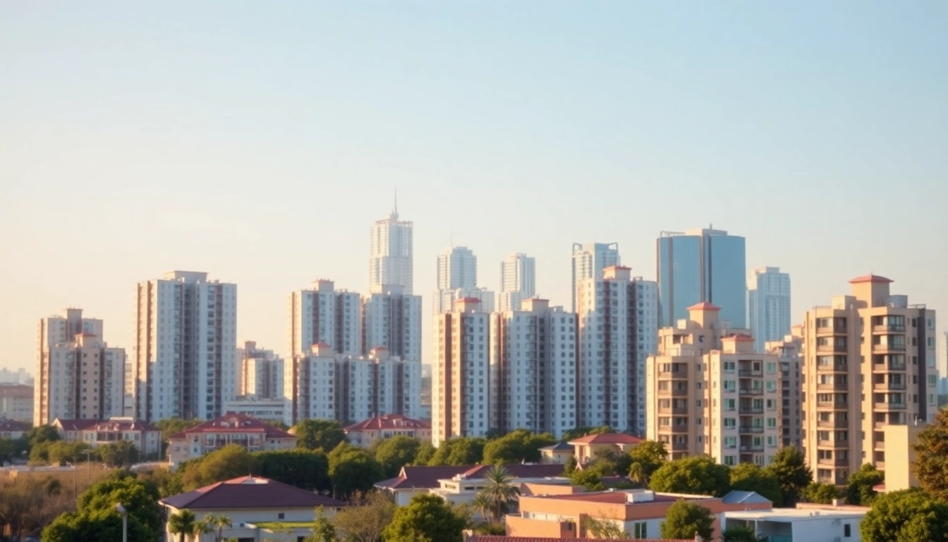 Residential Property News Portal showcases diverse urban residential buildings for market analysis.