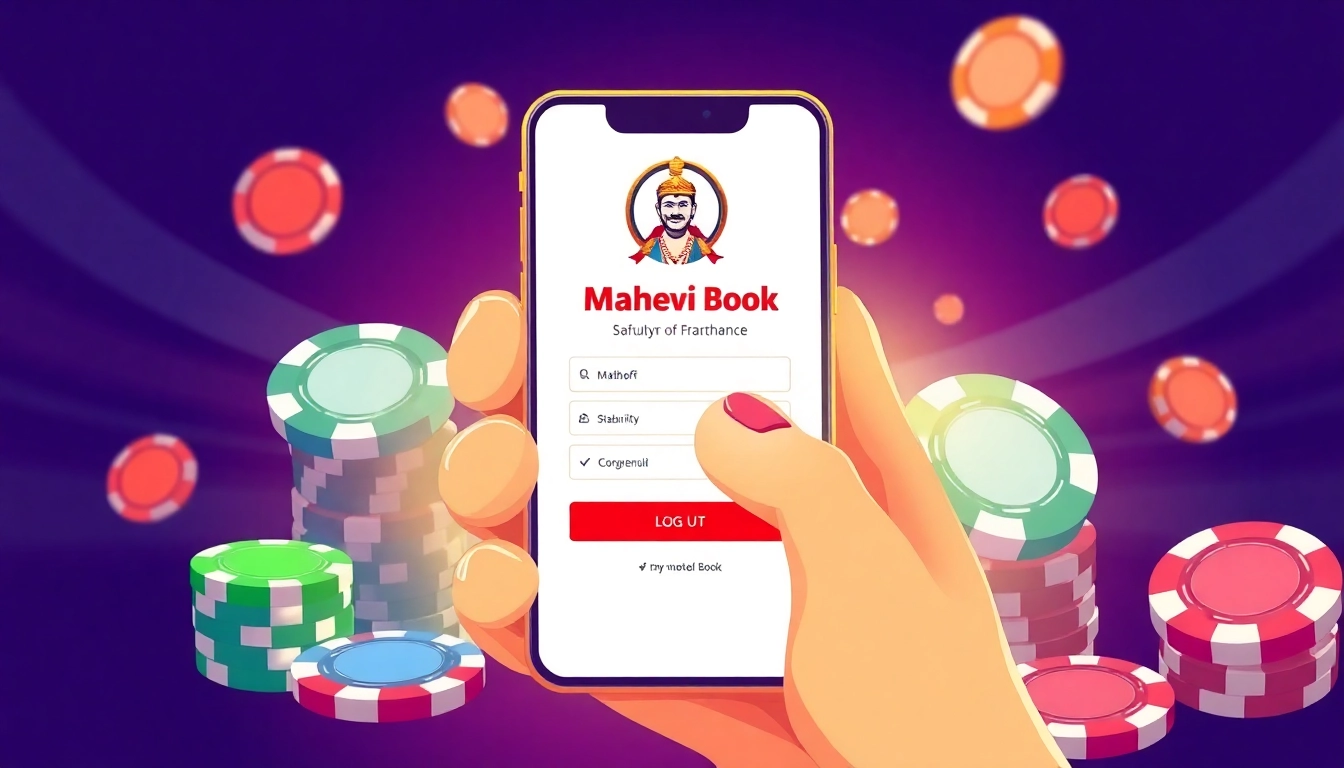 Professional scene showing a user securely logging into Mahadev Book to access sports betting
