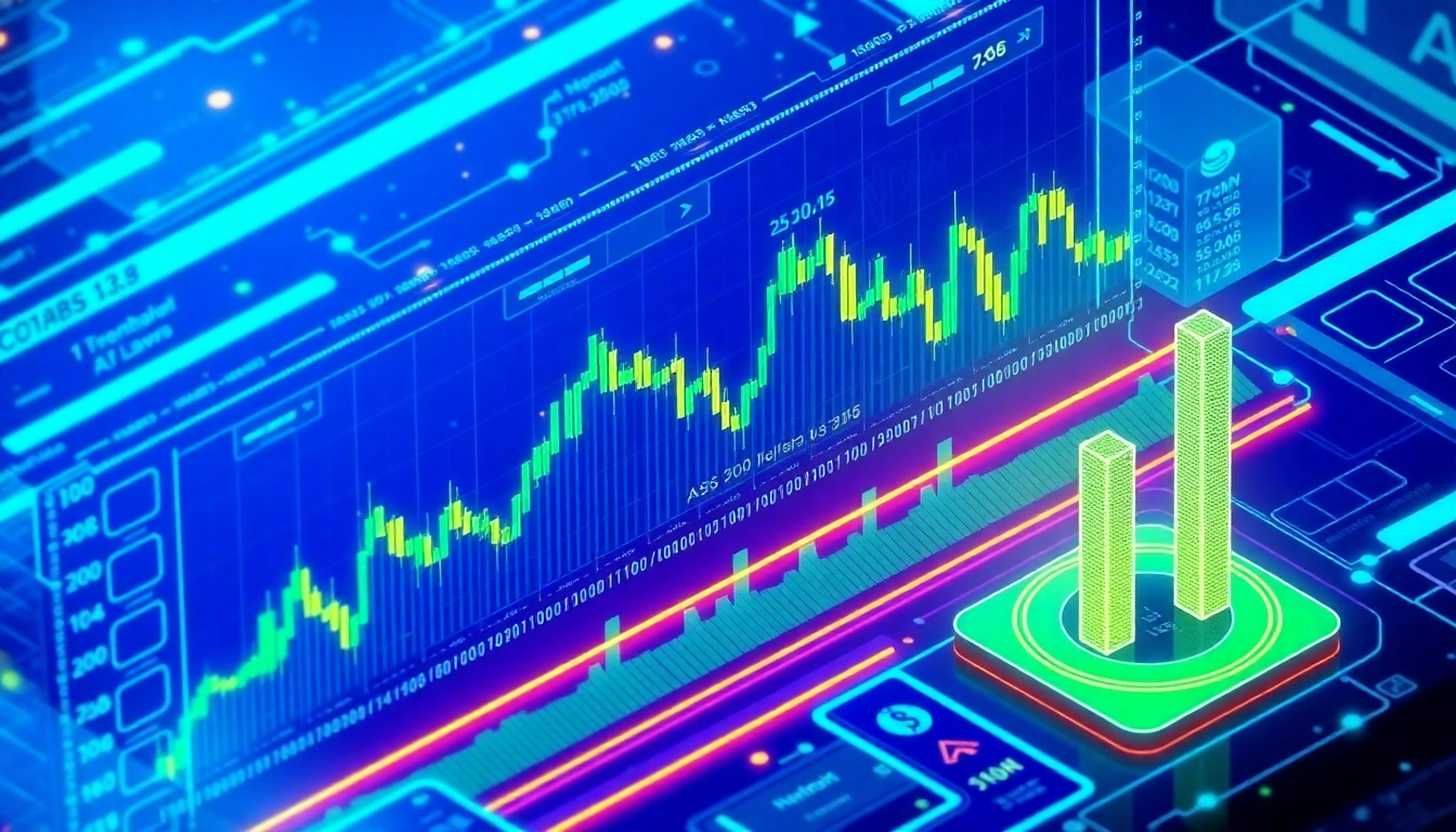 Professional-looking graphic depicting aicoin market analysis with real-time charts and