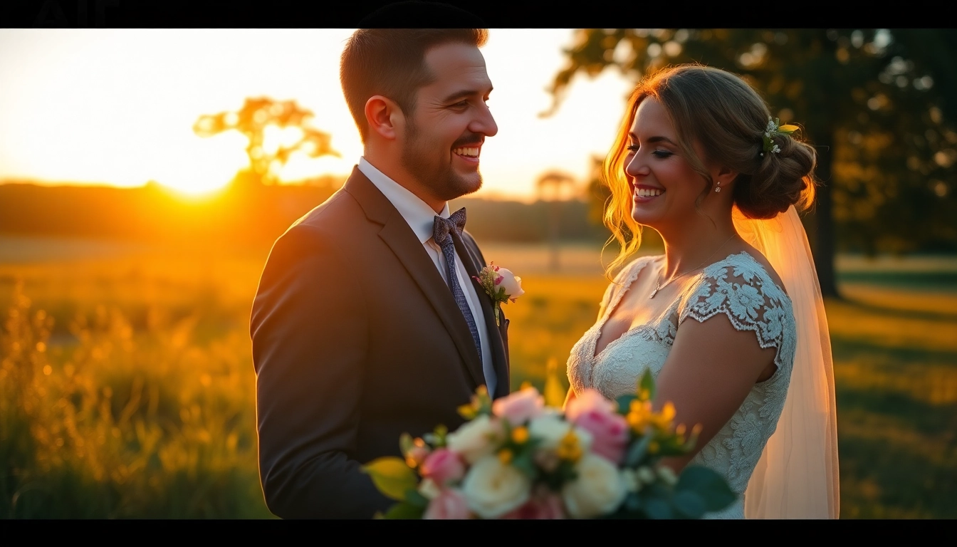 Skilled eskuvo fotos takes candid photographs of happy couple during outdoor wedding ceremony